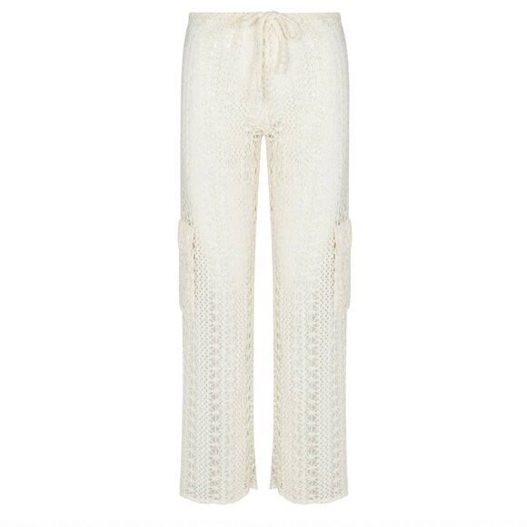 Heart Of Sun Bahia Beige Crochet Cargo Pants - Picture 2 of 8